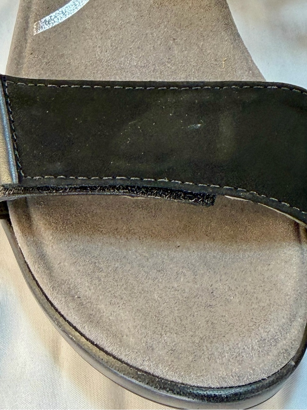 Naot Black Leather  and Suede Two-Strap Comfort Sandals - Picture 4 of 15